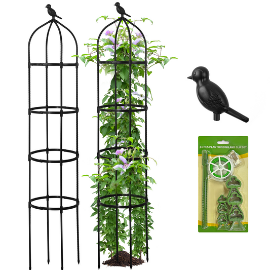 ROMUCHE Garden Obelisk Trellis for Climbing Plants Outdoor, 68.9in Garden Trellis, Garden Arch Trellis for Pots Rustproof Metal Flower Trellises for Clematis Vine Jasmine Support Outdoor Indoor-G00070