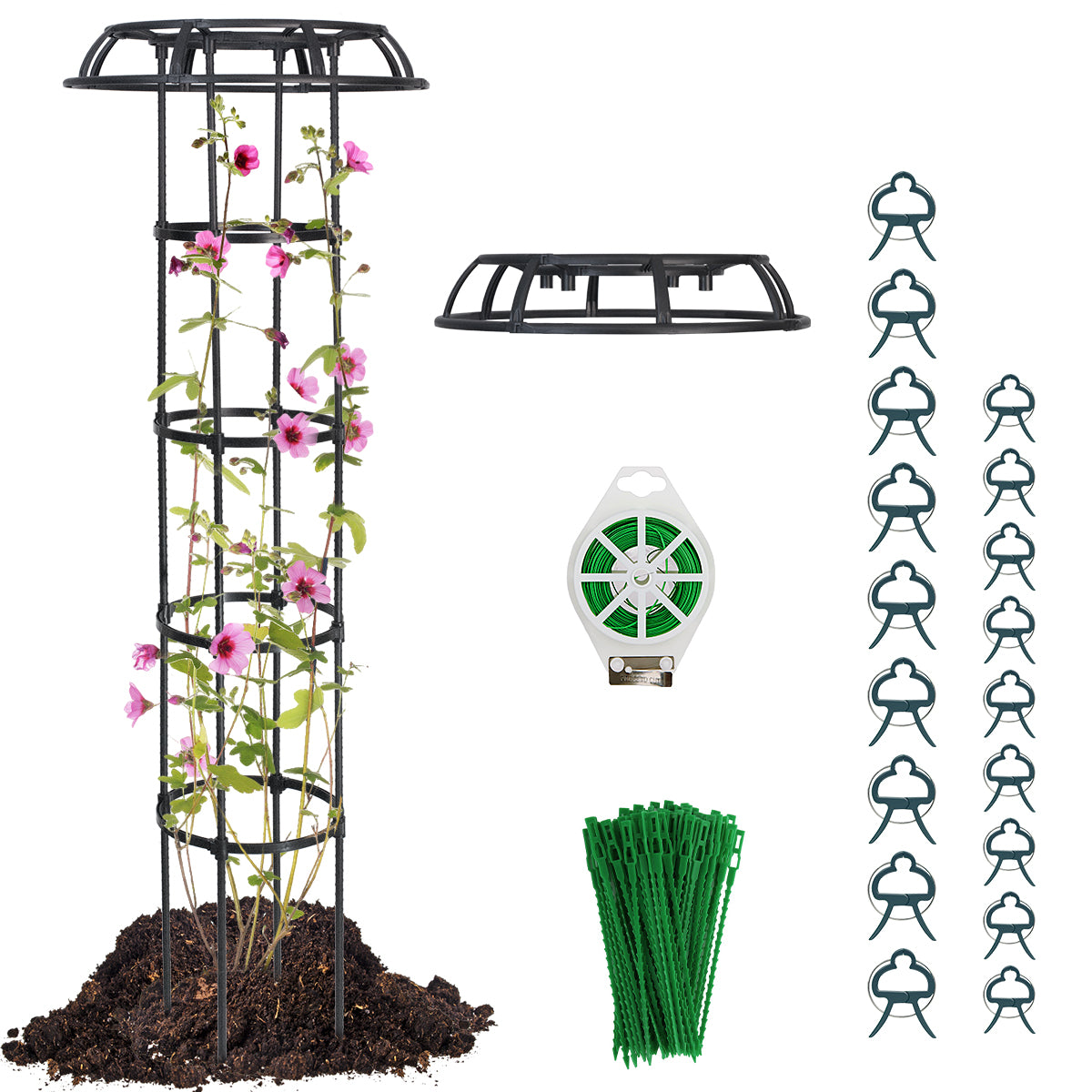 ROMUCHE Garden Trellis-G00077-Black-165CM