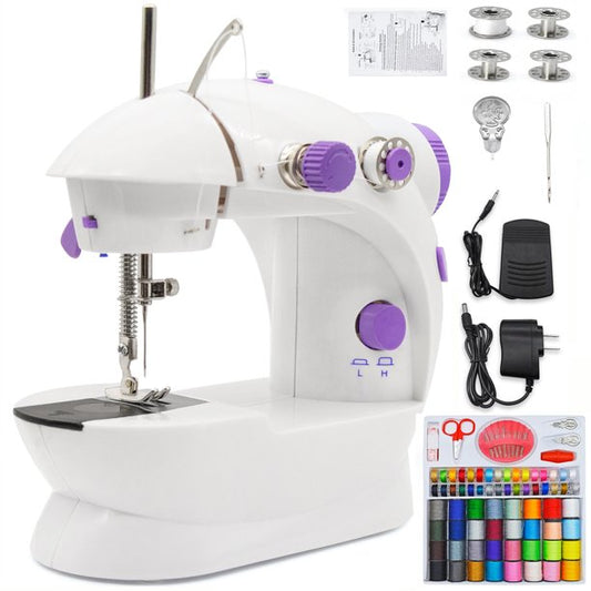 ROMUCHE 111 PCS Sewing Machine Household Electric Small Crafting Mending Sewing Machines with LED Light for Beginner Kids Household Travel -G00005